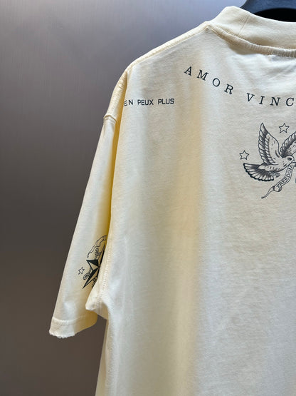 Balenciaga White Printed Cotton Jersey T-Shirt