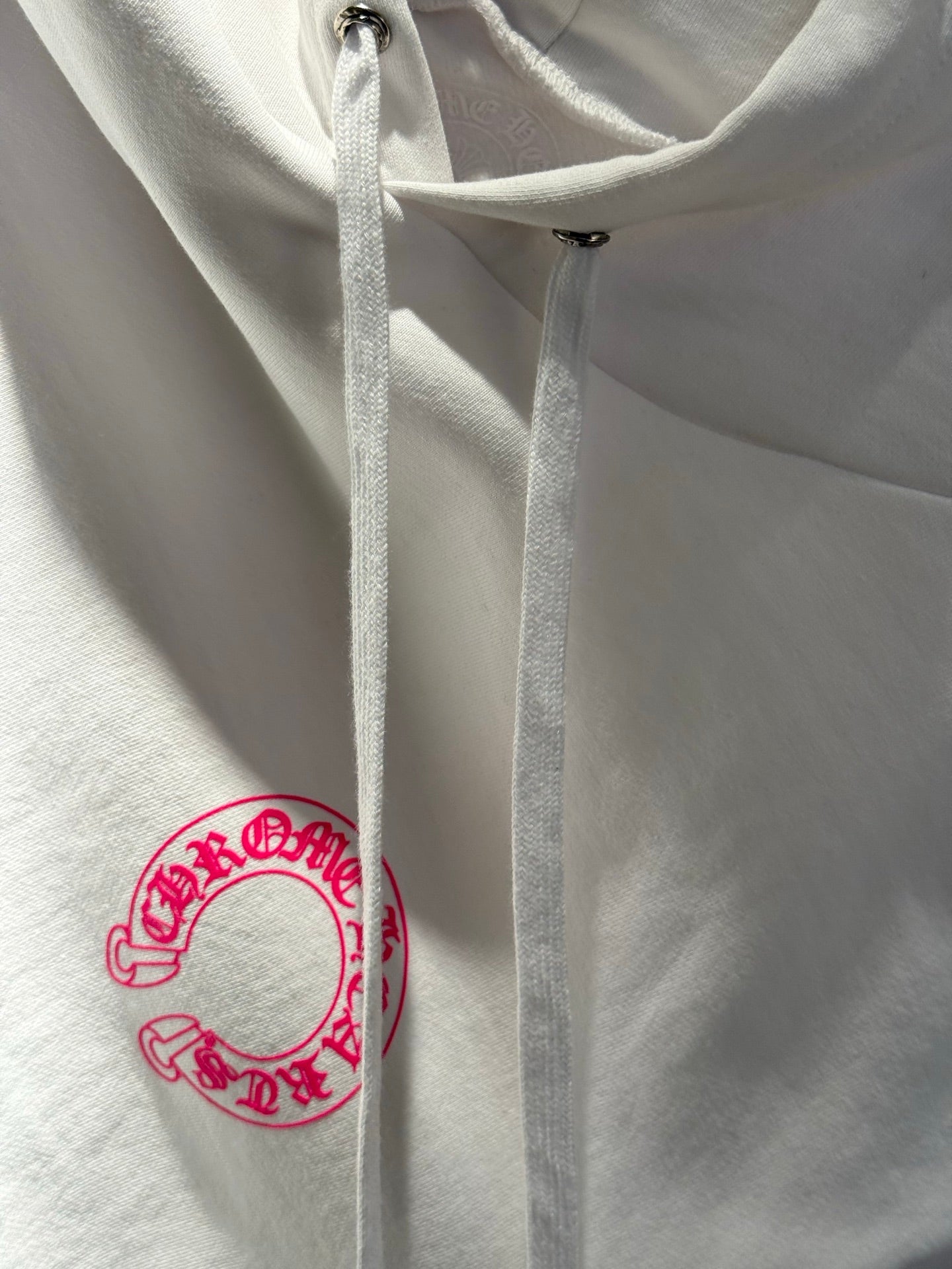 Chrome Hearts White Magenta Horseshoe Hoodie
