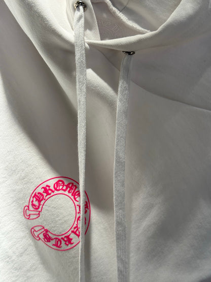 Chrome Hearts White Magenta Horseshoe Hoodie