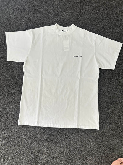 BALENCIAGA MENS Logo T-shirt Medium Fit "White"