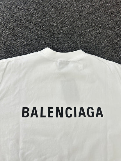 BALENCIAGA MENS Logo T-shirt Medium Fit "White"