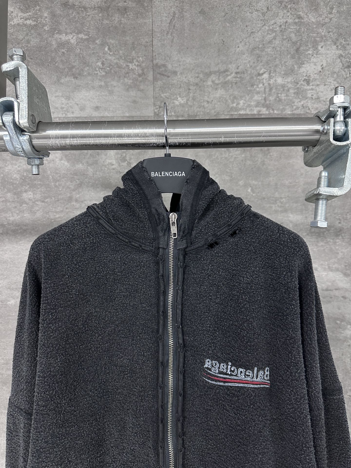 BALENCIAGA Political Campaign Inside-out Zip-up Hoodie