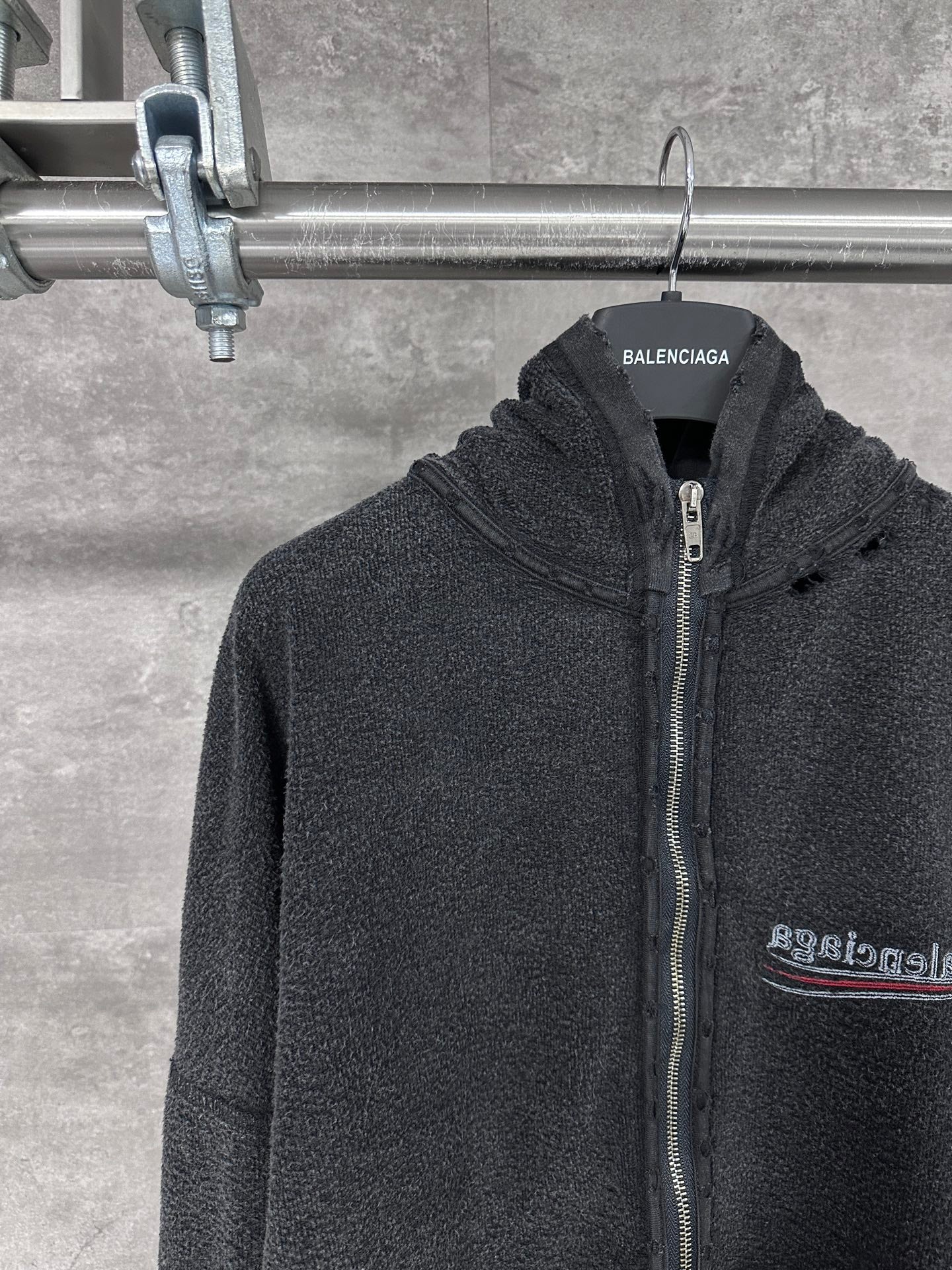 BALENCIAGA Political Campaign Inside-out Zip-up Hoodie