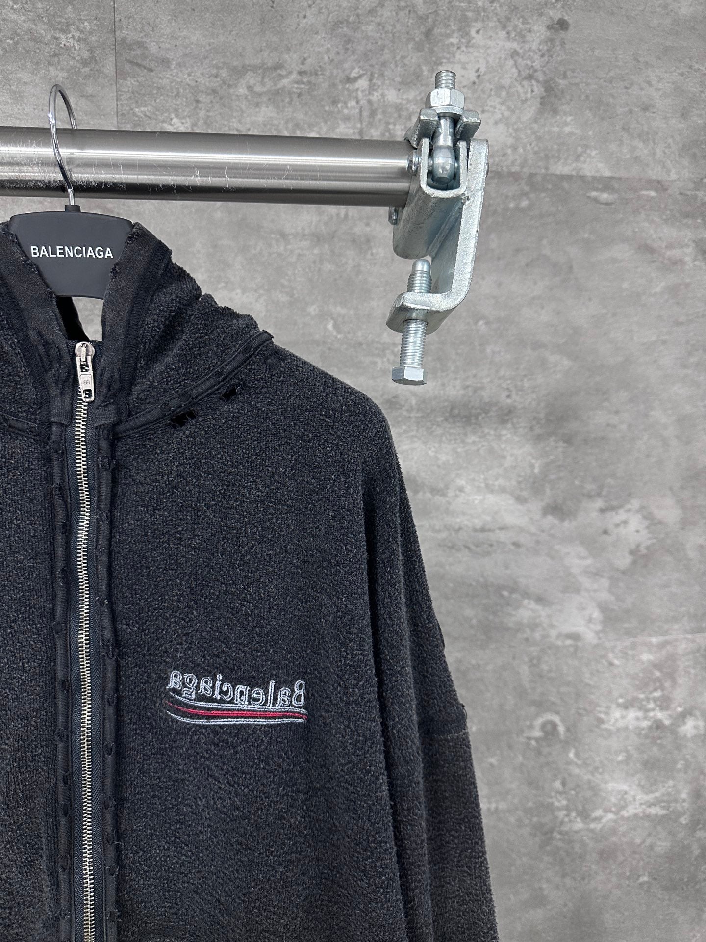 BALENCIAGA Political Campaign Inside-out Zip-up Hoodie