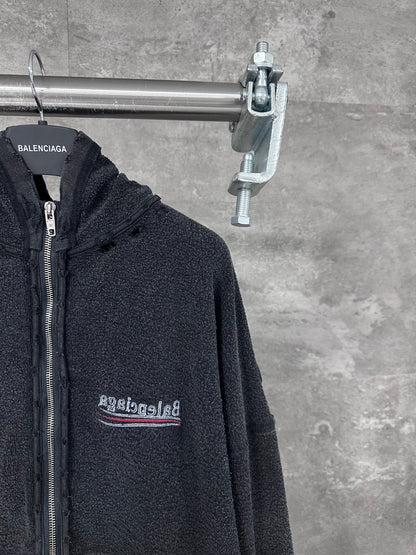 BALENCIAGA Political Campaign Inside-out Zip-up Hoodie
