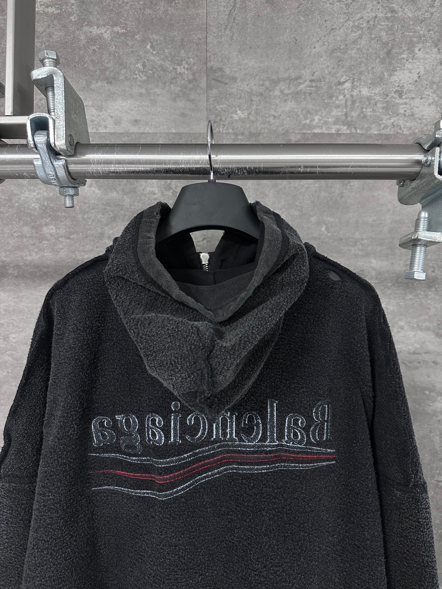 BALENCIAGA Political Campaign Inside-out Zip-up Hoodie