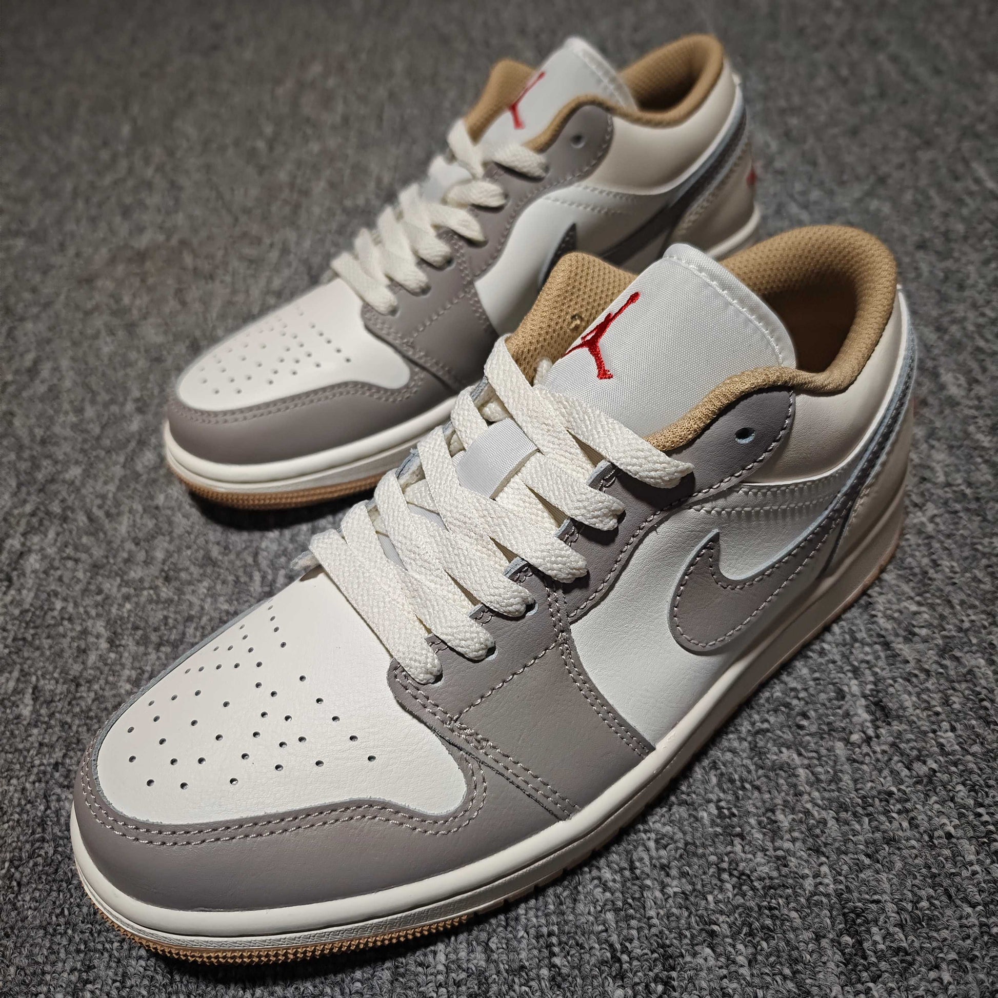 Nike Air Jordan 1 Low "Sail/Fire Red/College Grey/Hemp/Pale Ivory"