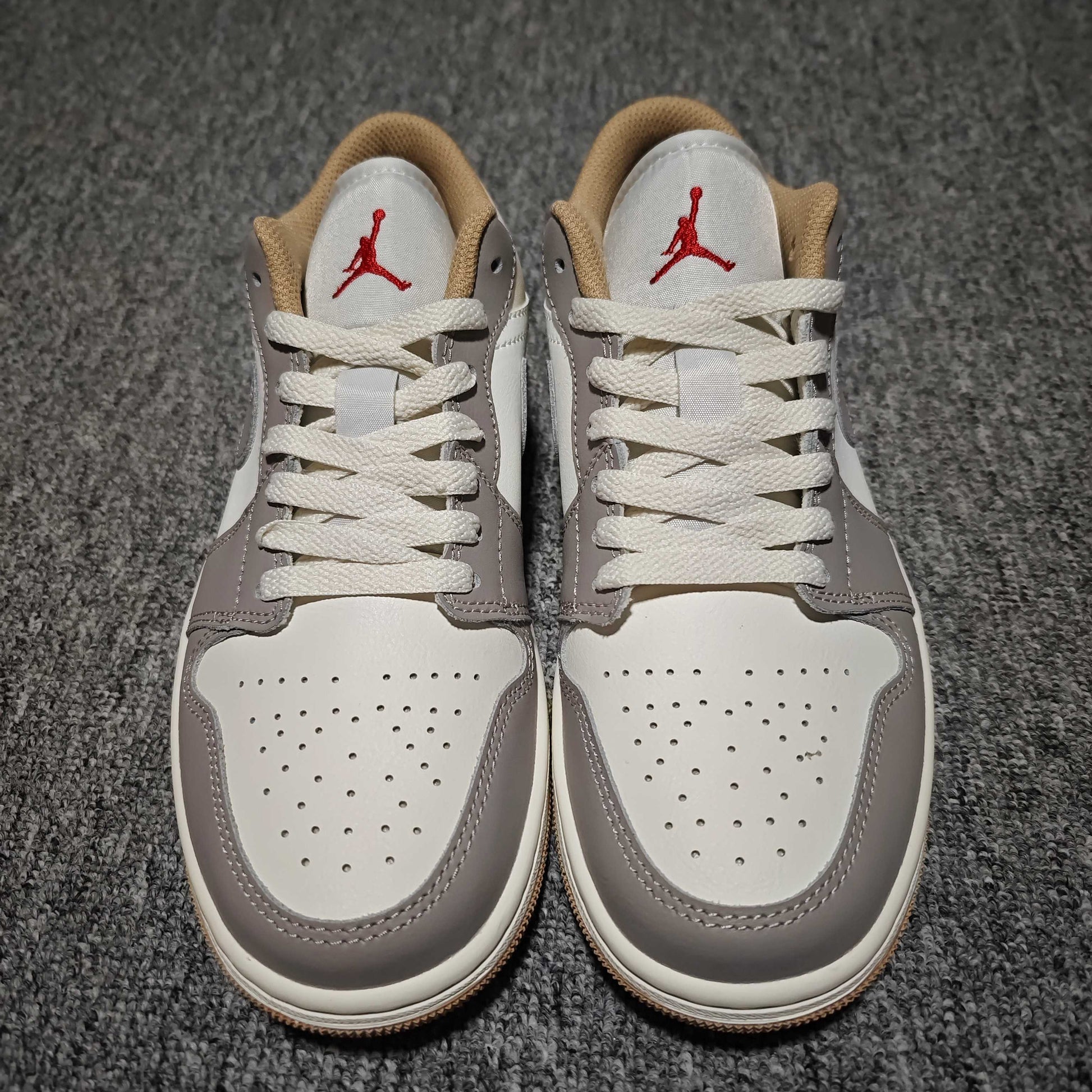 Nike Air Jordan 1 Low "Sail/Fire Red/College Grey/Hemp/Pale Ivory"