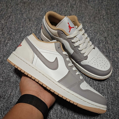 Nike Air Jordan 1 Low "Sail/Fire Red/College Grey/Hemp/Pale Ivory"