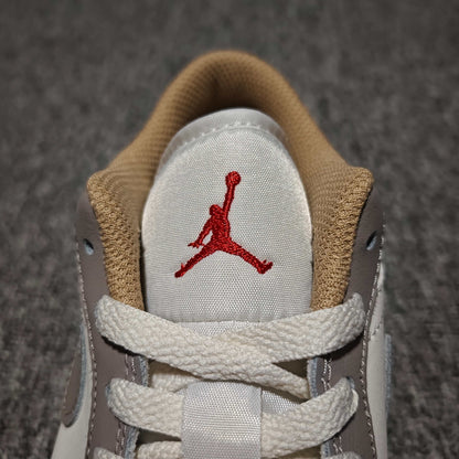 Nike Air Jordan 1 Low "Sail/Fire Red/College Grey/Hemp/Pale Ivory"