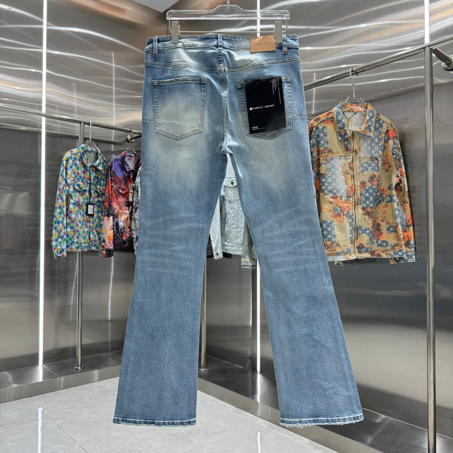 Purple Brand Rhinestone-Embellished Straight Leg Jeans
