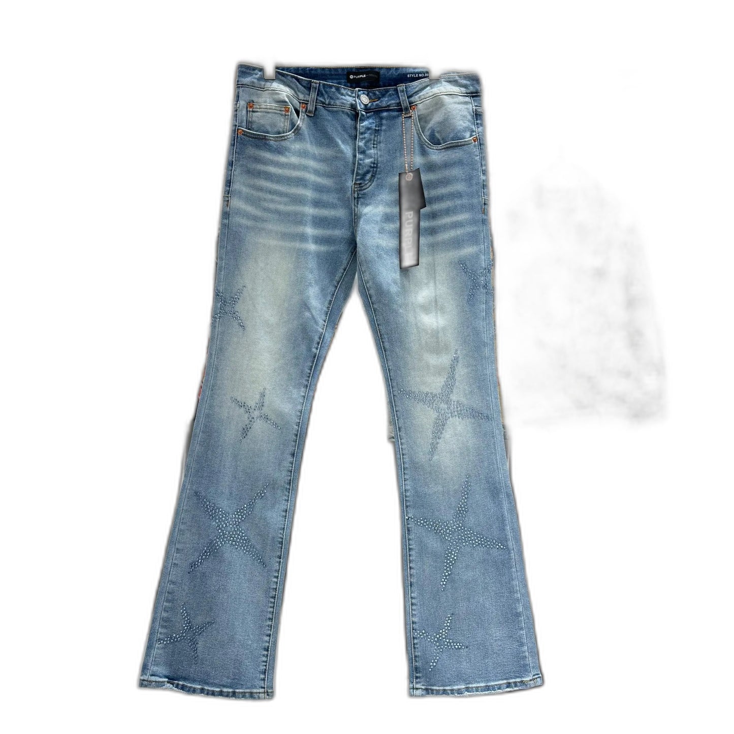 Purple Brand Rhinestone-Embellished Straight Leg Jeans