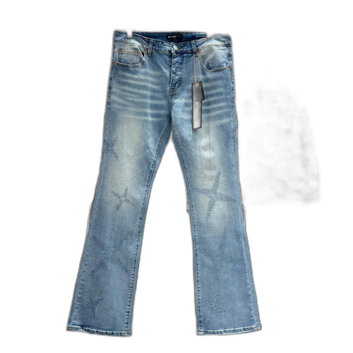 Purple Brand Rhinestone-Embellished Straight Leg Jeans