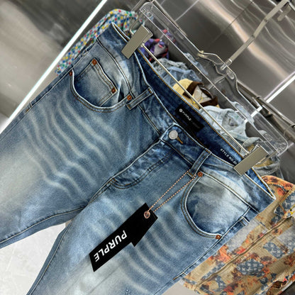 Purple Brand Rhinestone-Embellished Straight Leg Jeans