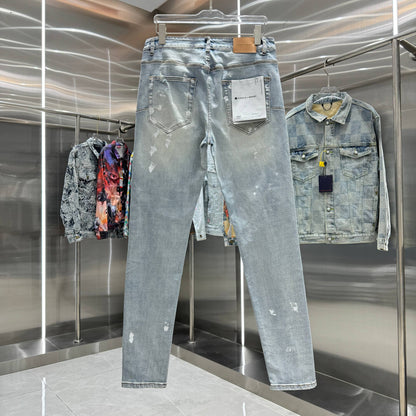 PURPLE BRAND P001 Painted Blowout Slim Jeans