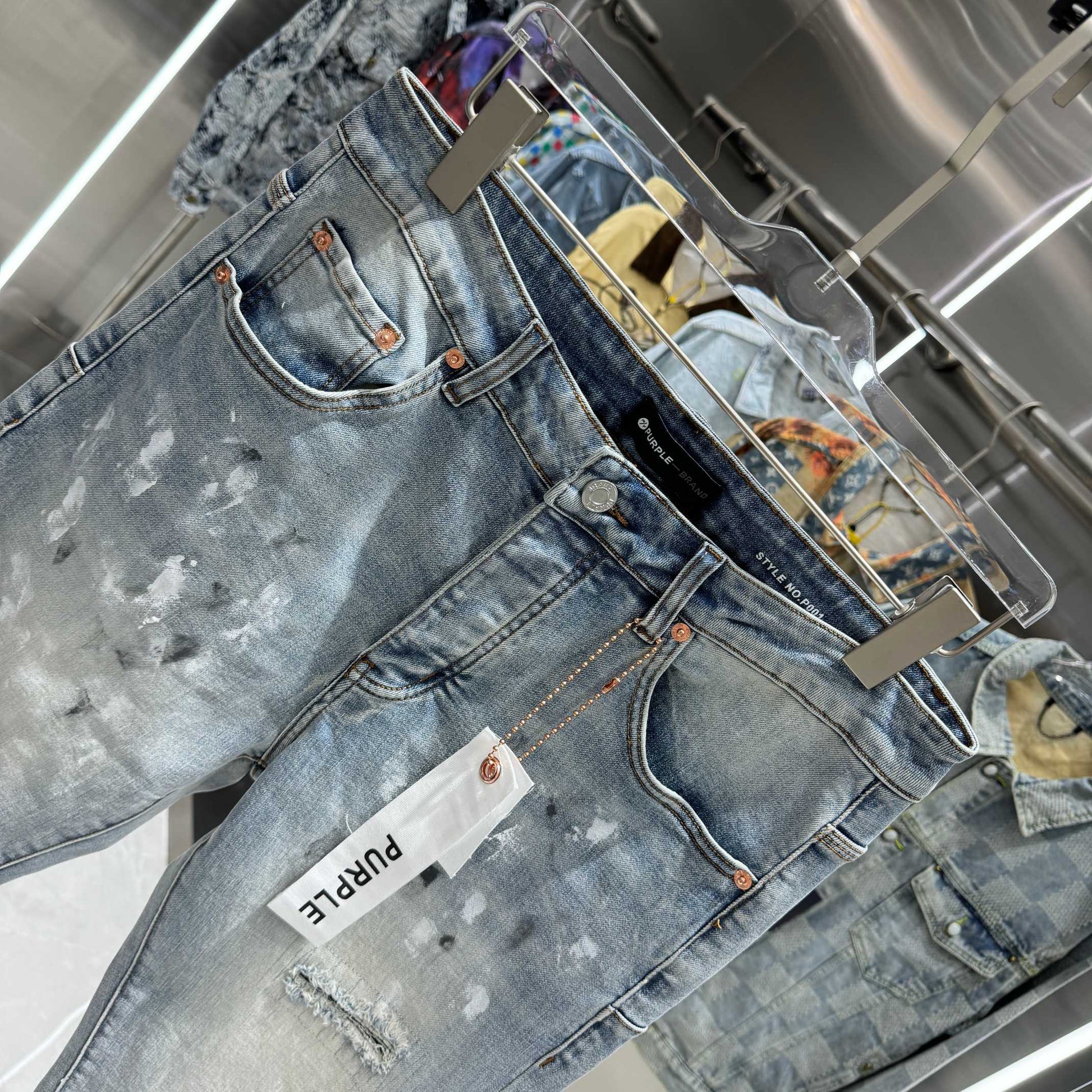PURPLE BRAND P001 Painted Blowout Slim Jeans