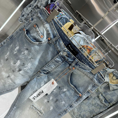 PURPLE BRAND P001 Painted Blowout Slim Jeans