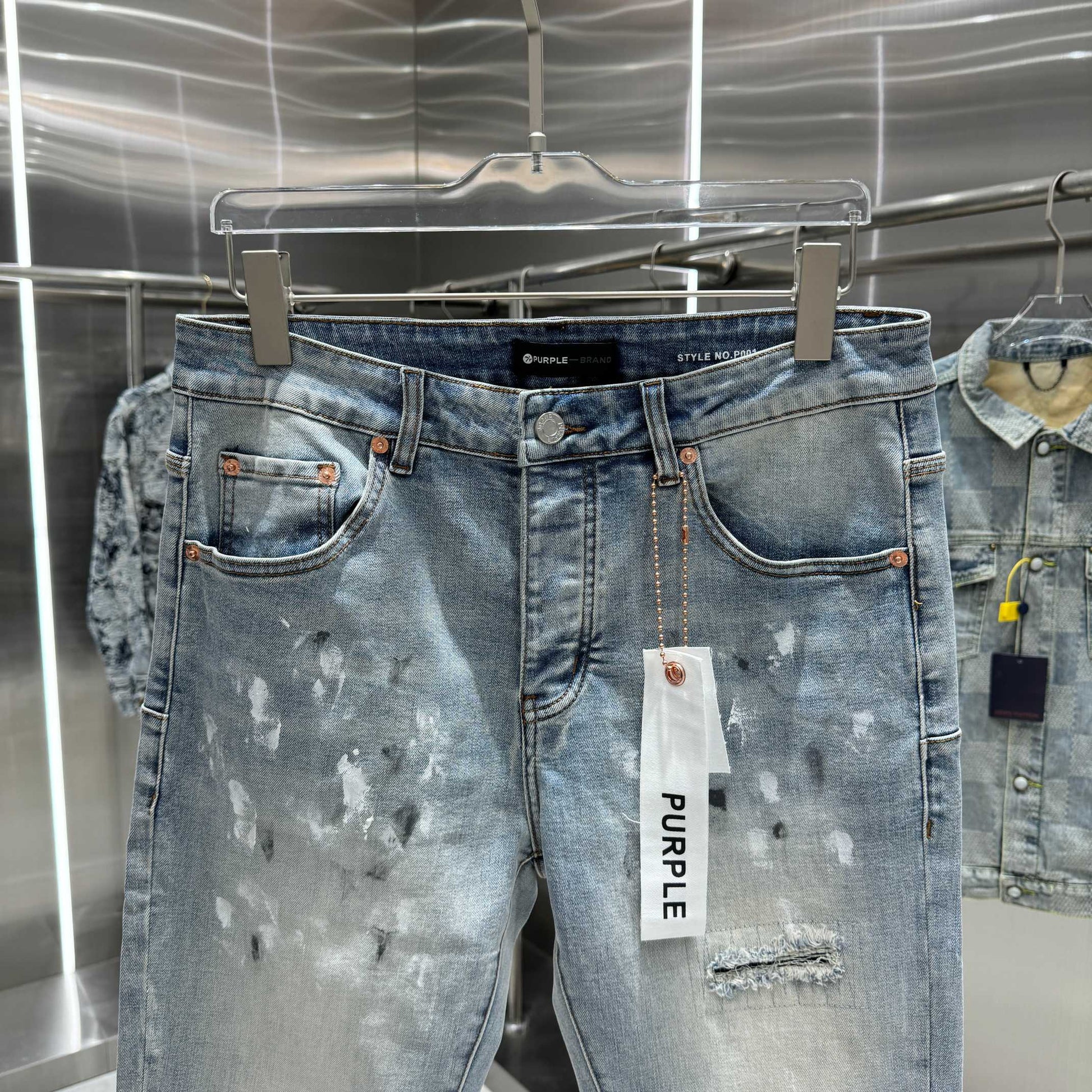 PURPLE BRAND P001 Painted Blowout Slim Jeans