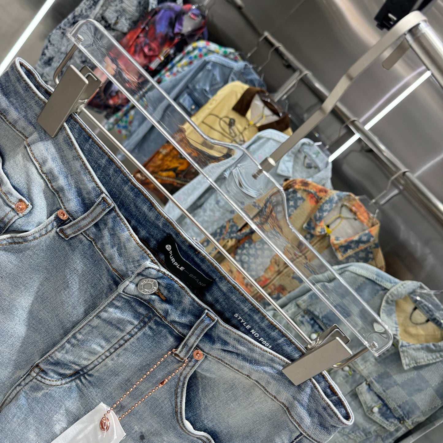 PURPLE BRAND P001 Painted Blowout Slim Jeans