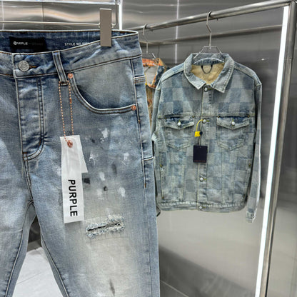 PURPLE BRAND P001 Painted Blowout Slim Jeans