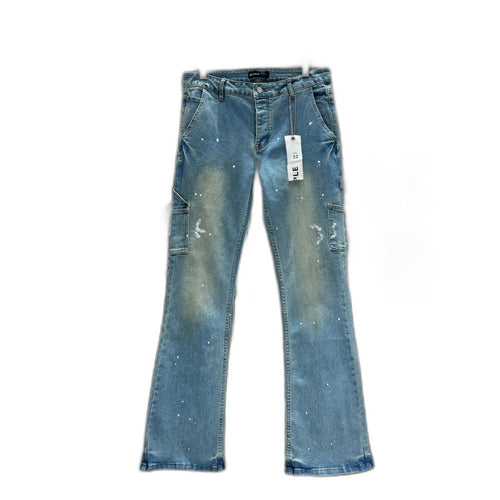 Purple Brand Splash Paint Effect Pants