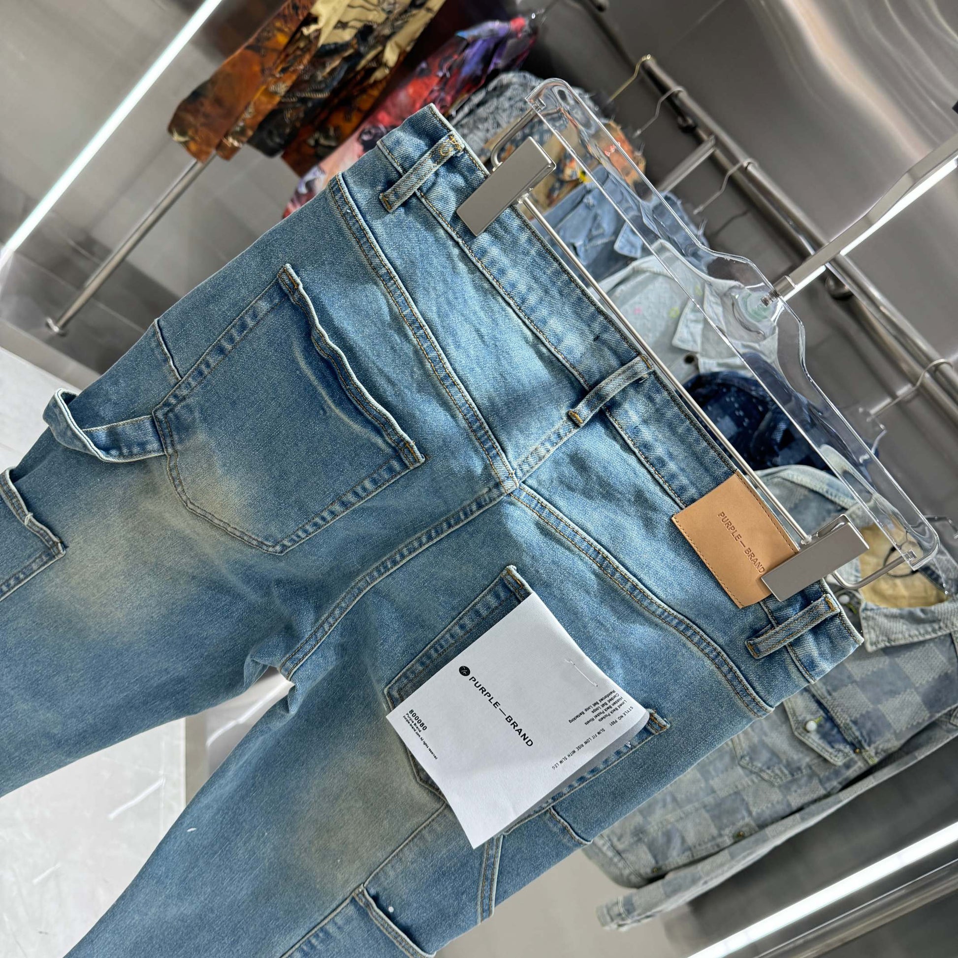 Purple Brand Splash Paint Effect Pants