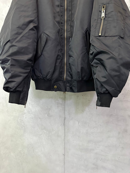 Balenciaga Men's Tape Type Light Hooded Bomber in Black