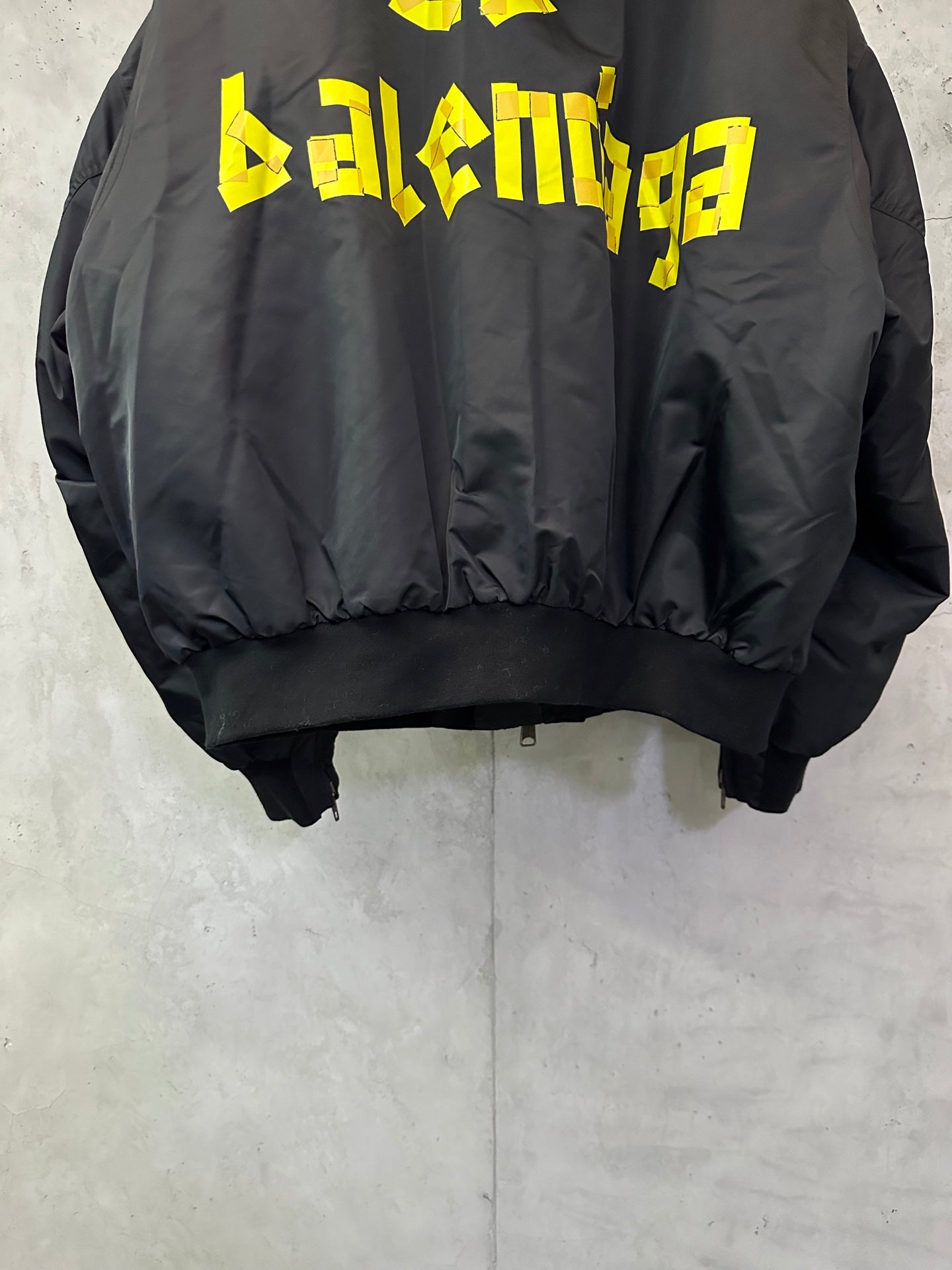 Balenciaga Men's Tape Type Light Hooded Bomber in Black