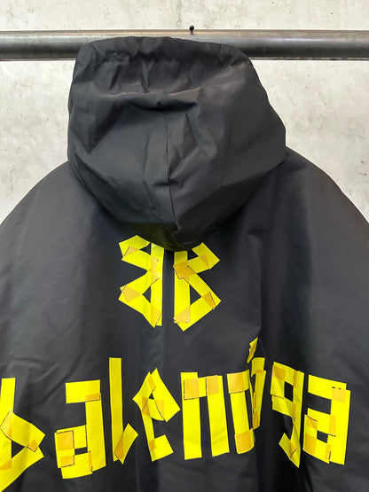 Balenciaga Men's Tape Type Light Hooded Bomber in Black