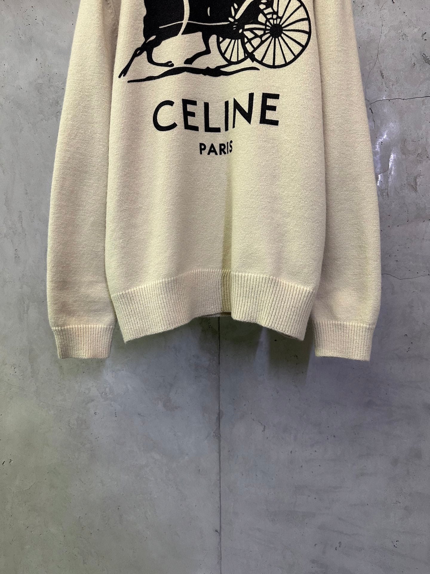 CELINE Crewneck Sweater 'White/Black'