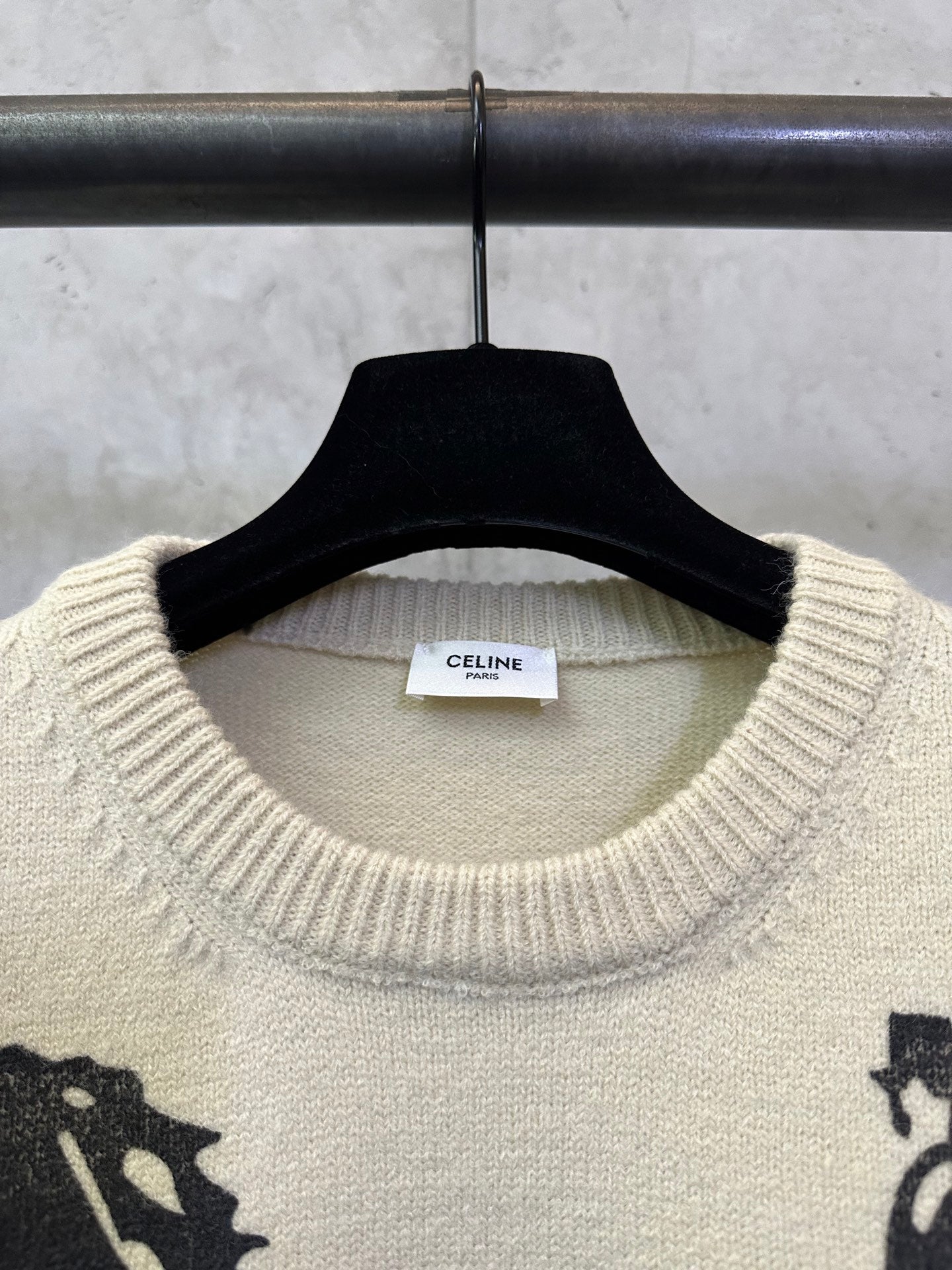 CELINE Crewneck Sweater 'White/Black'