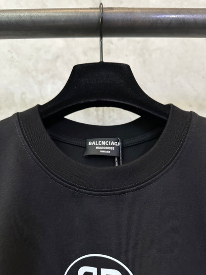 Balenciaga Men's Balenciaga Logo Printing Round Neck Short Sleeve
