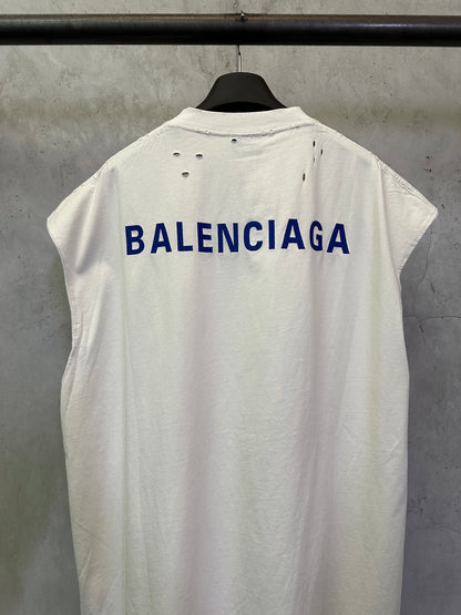 Balenciaga Men's White Logo-Embroidered Vest