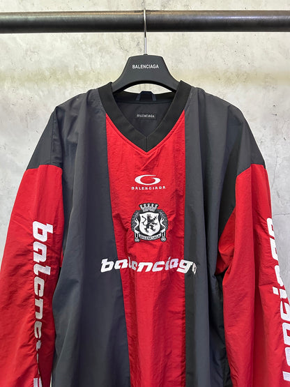 Balenciaga Men's Outerwear Long Sleeve Top in Lipstick Red/black