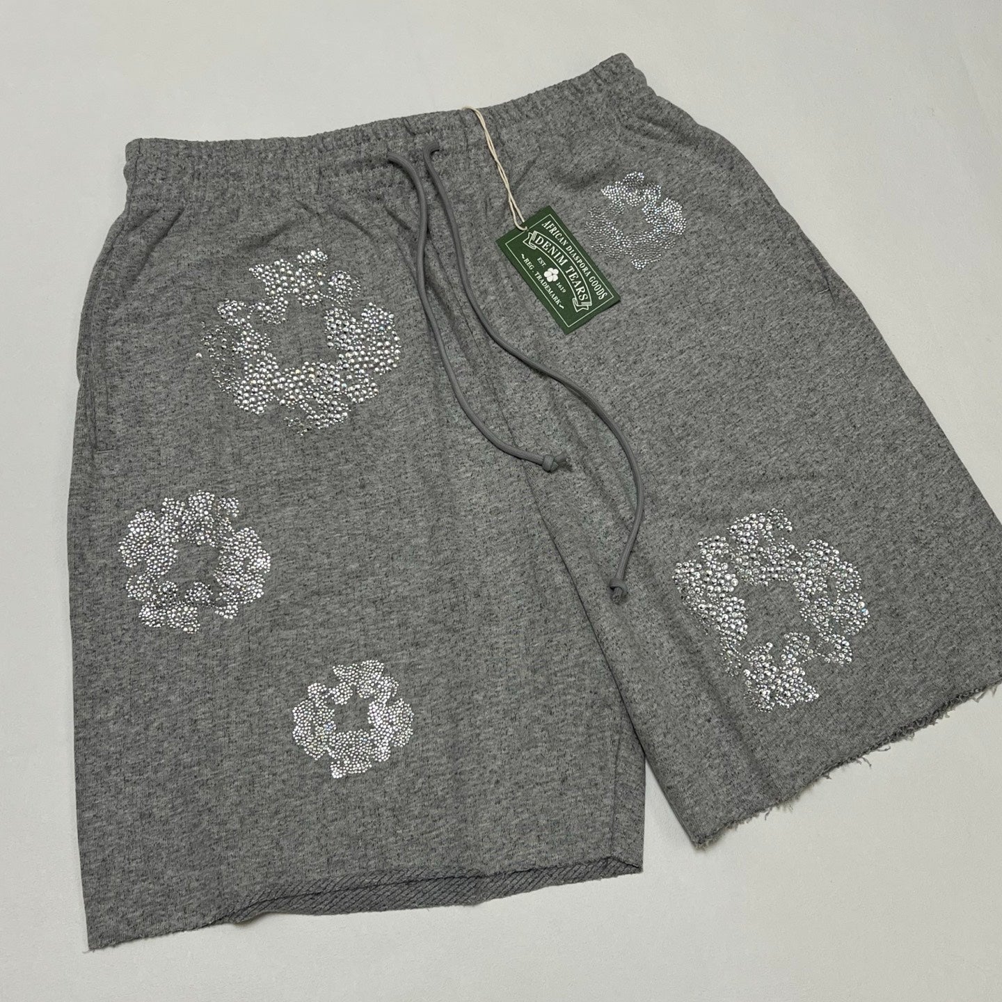 Denim Tears Cashmere Swarovski Cotton Wreath Shorts 'Black'