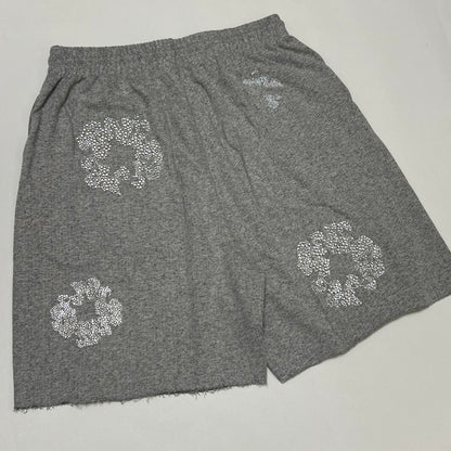 Denim Tears Cashmere Swarovski Cotton Wreath Shorts 'Black'