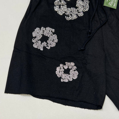 Denim Tears Cashmere Swarovski Cotton Wreath Shorts 'Black'