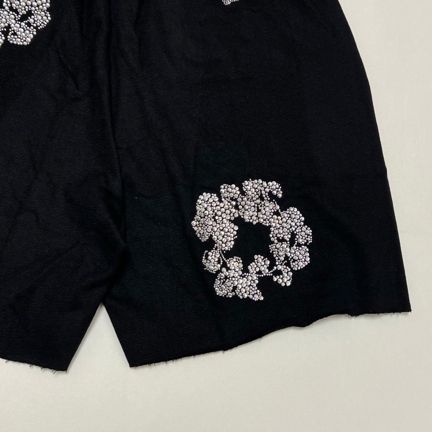 Denim Tears Cashmere Swarovski Cotton Wreath Shorts 'Black'