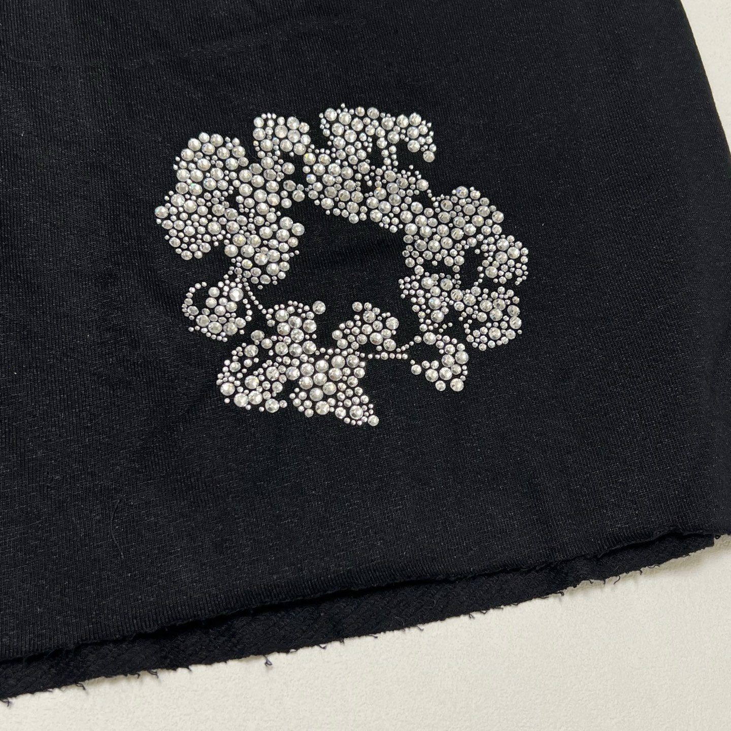 Denim Tears Cashmere Swarovski Cotton Wreath Shorts 'Black'