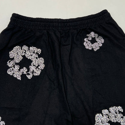 Denim Tears Cashmere Swarovski Cotton Wreath Shorts 'Black'