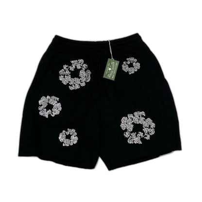 Denim Tears Cashmere Swarovski Cotton Wreath Shorts 'Black'