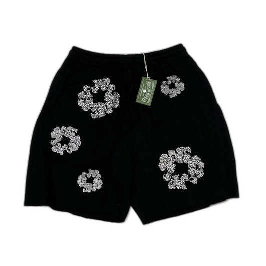 Denim Tears Cashmere Swarovski Cotton Wreath Shorts 'Black'