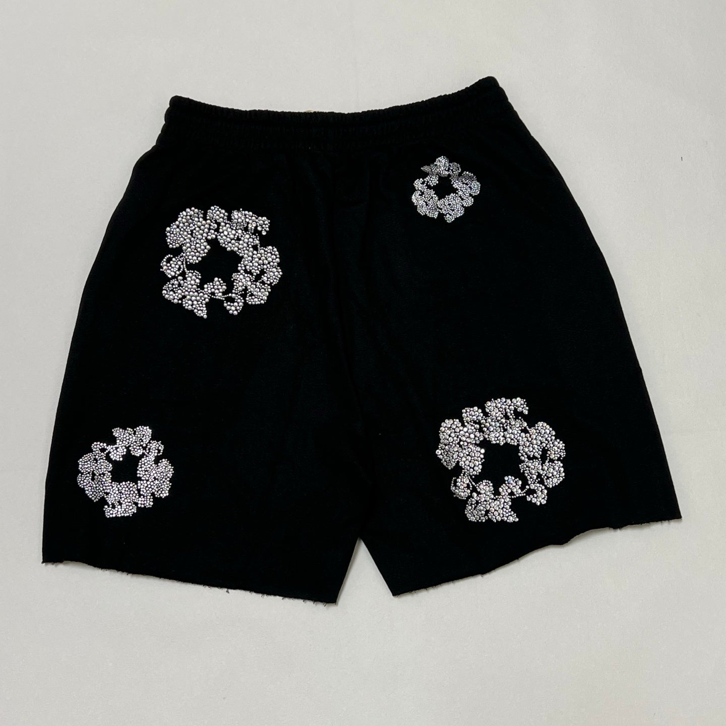 Denim Tears Cashmere Swarovski Cotton Wreath Shorts 'Black'