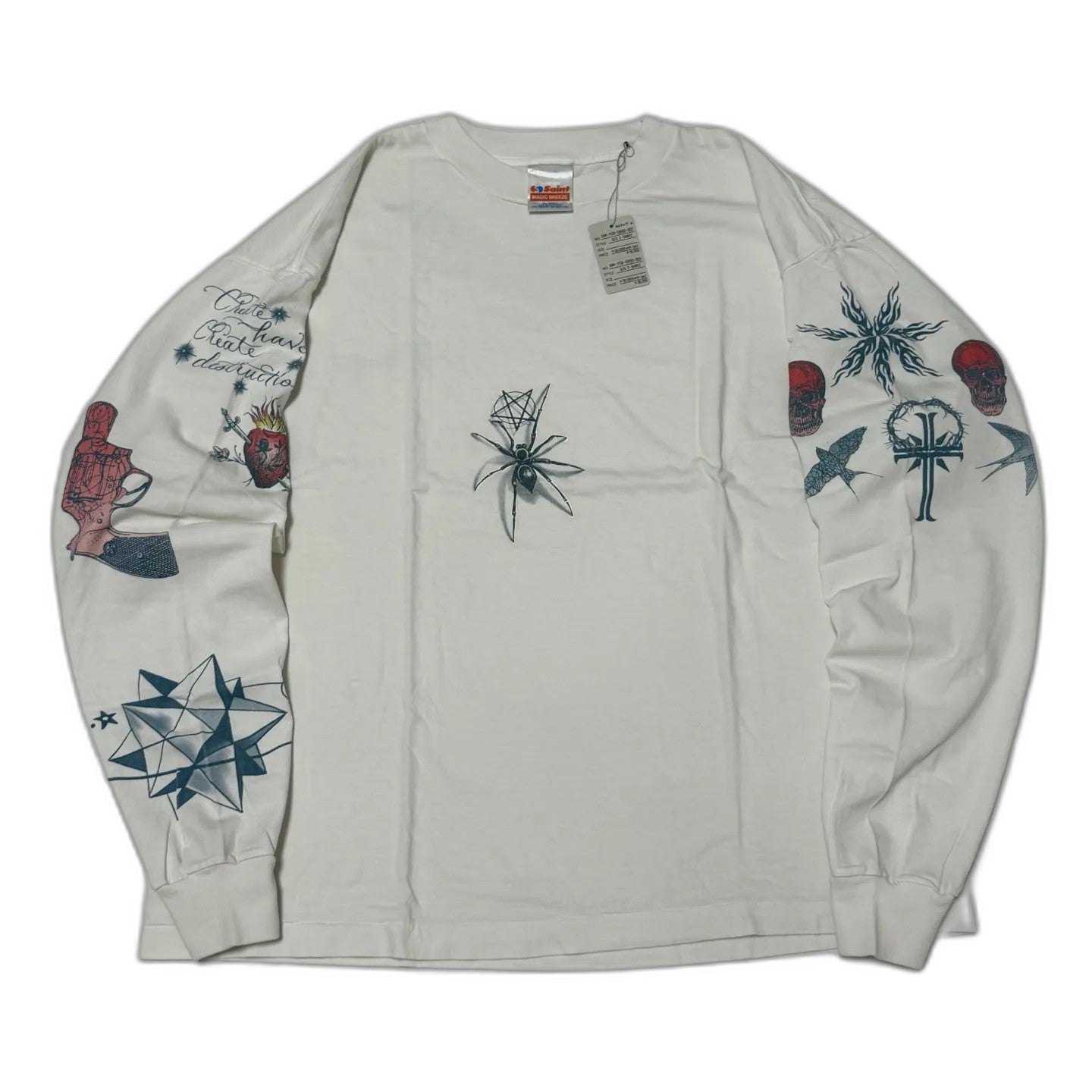 SAINT Mxxxxxx  Saint Michael/DW_LS TEE/TATTOO/WHITE