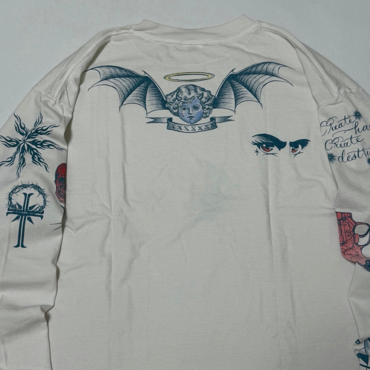 SAINT Mxxxxxx  Saint Michael/DW_LS TEE/TATTOO/WHITE