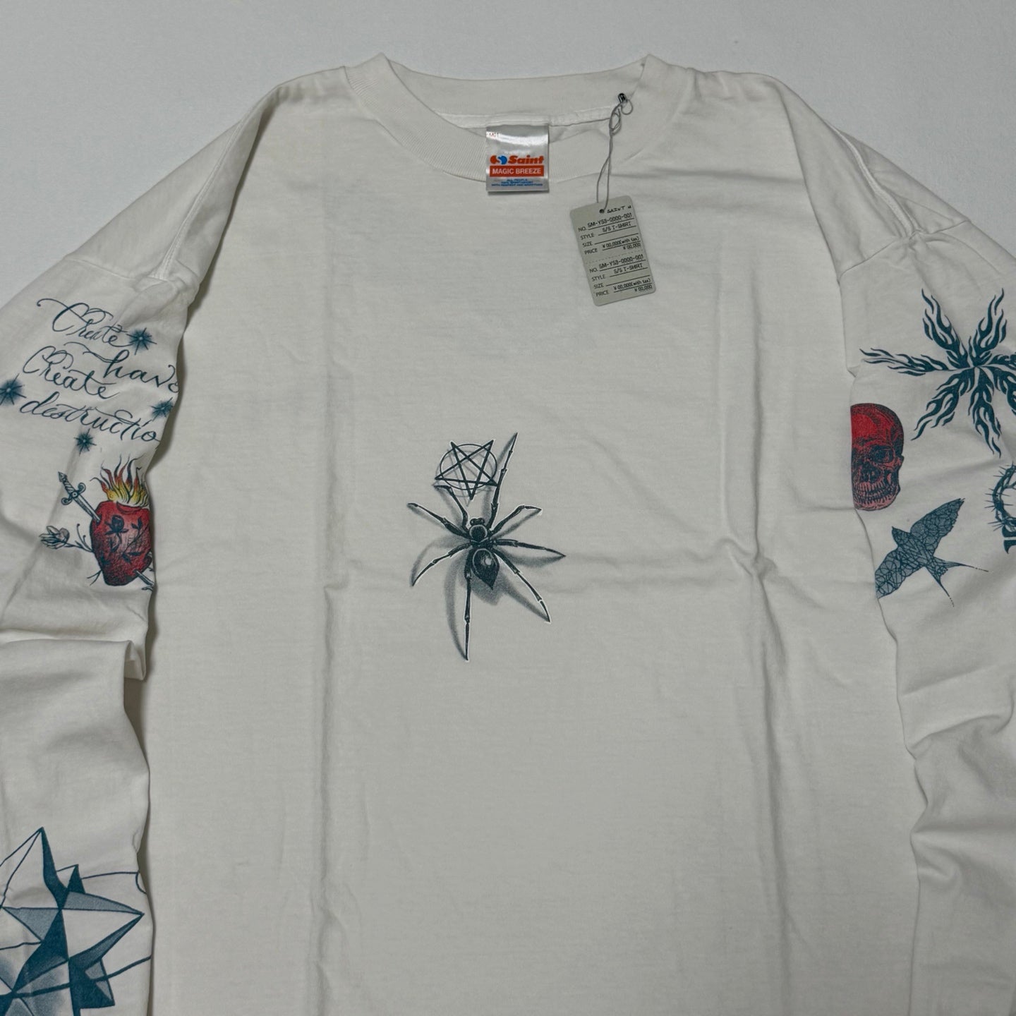 SAINT Mxxxxxx  Saint Michael/DW_LS TEE/TATTOO/WHITE