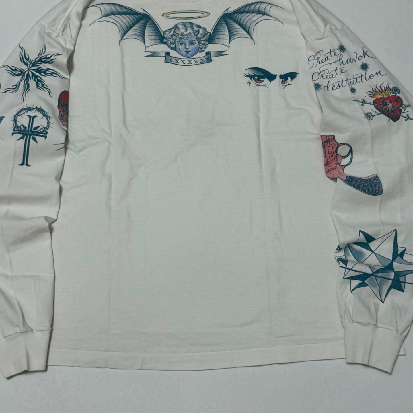 SAINT Mxxxxxx  Saint Michael/DW_LS TEE/TATTOO/WHITE