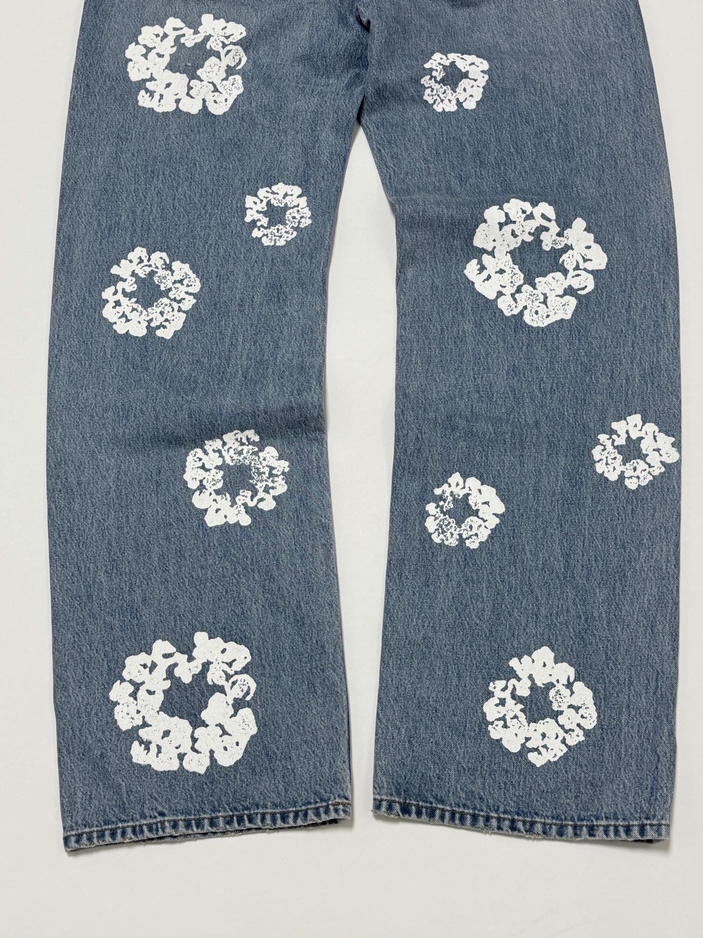 DENIM TEARS / BAGGY COTTON WREATH DENIM PANT