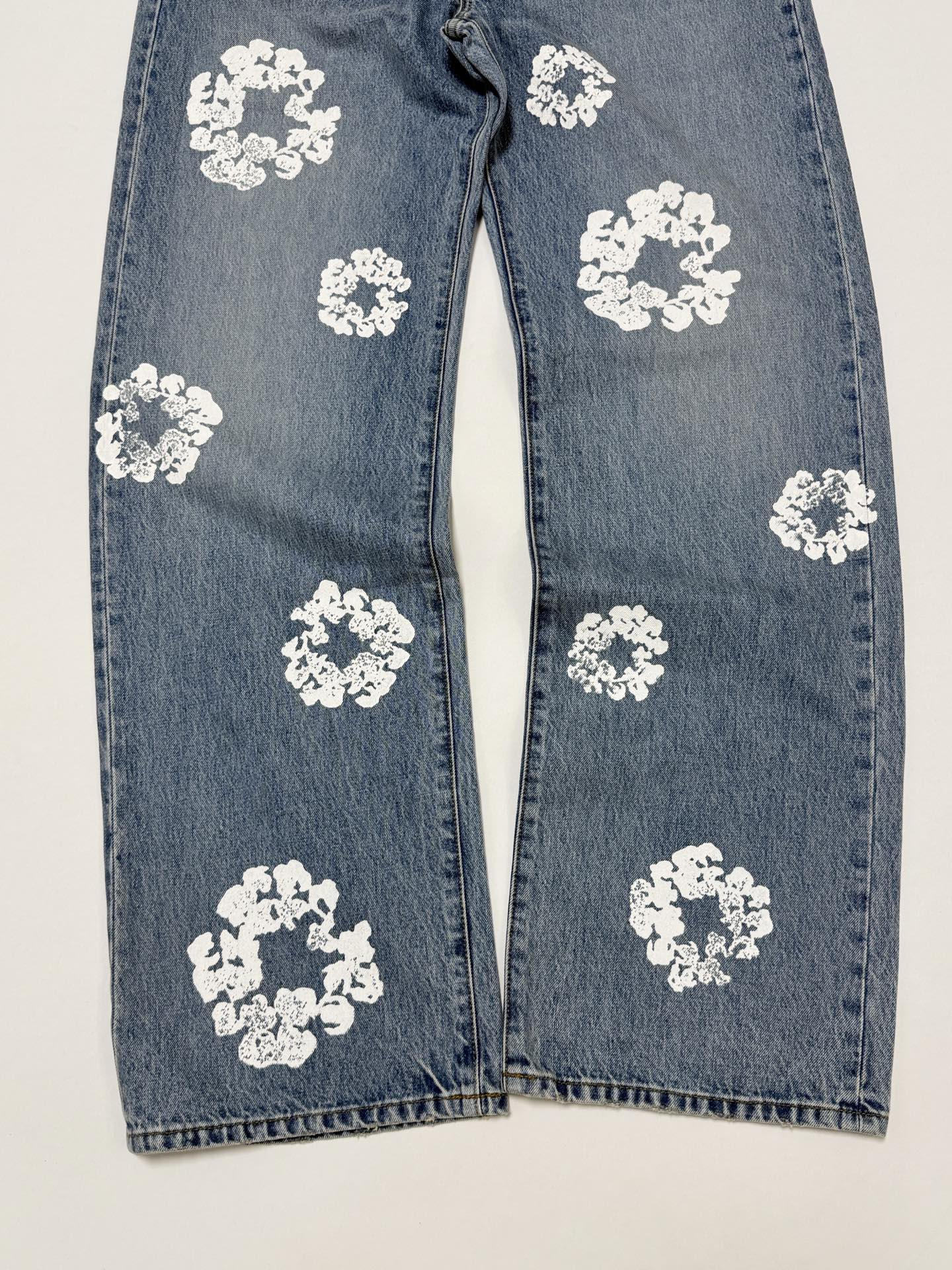 DENIM TEARS / BAGGY COTTON WREATH DENIM PANT