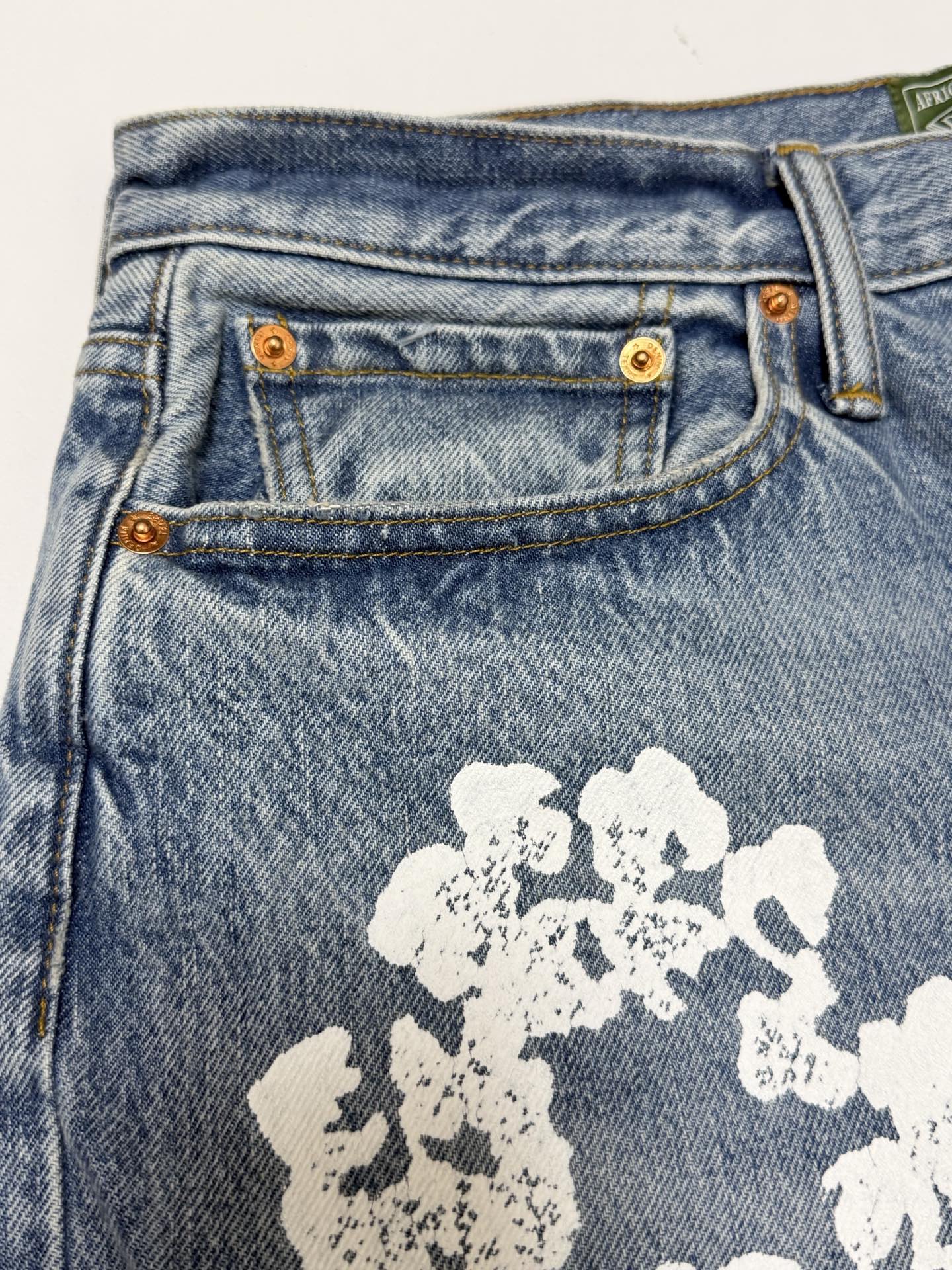 DENIM TEARS / BAGGY COTTON WREATH DENIM PANT